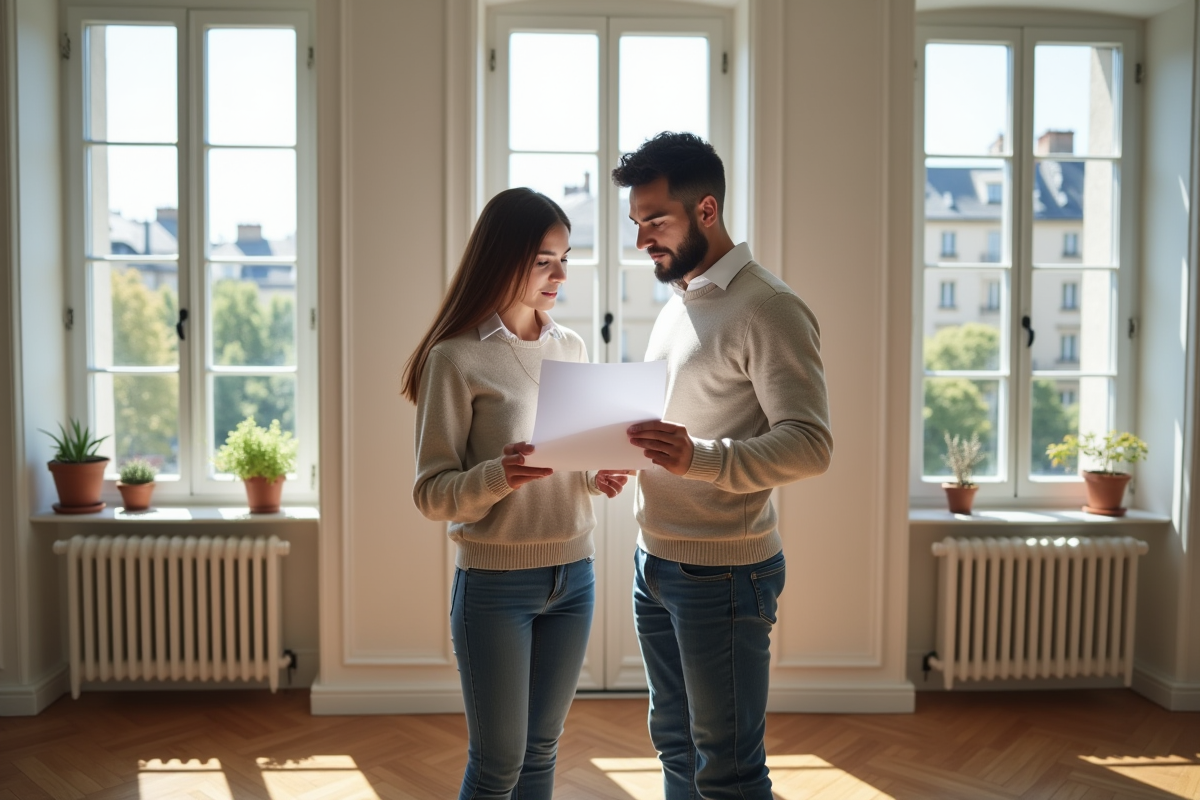 Jeune couple dans un appartement parisien lumineux