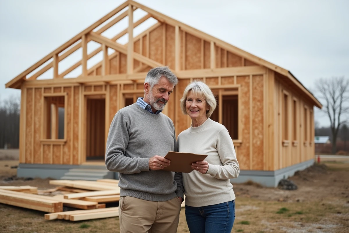 Couple discutant sur le terrain d