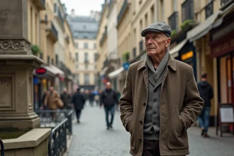 Homme âgé en tweed dans la rue de Saint Germain en Laye