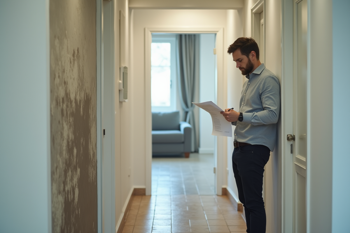 Jeune homme remplissant un formulaire de sinistre près d