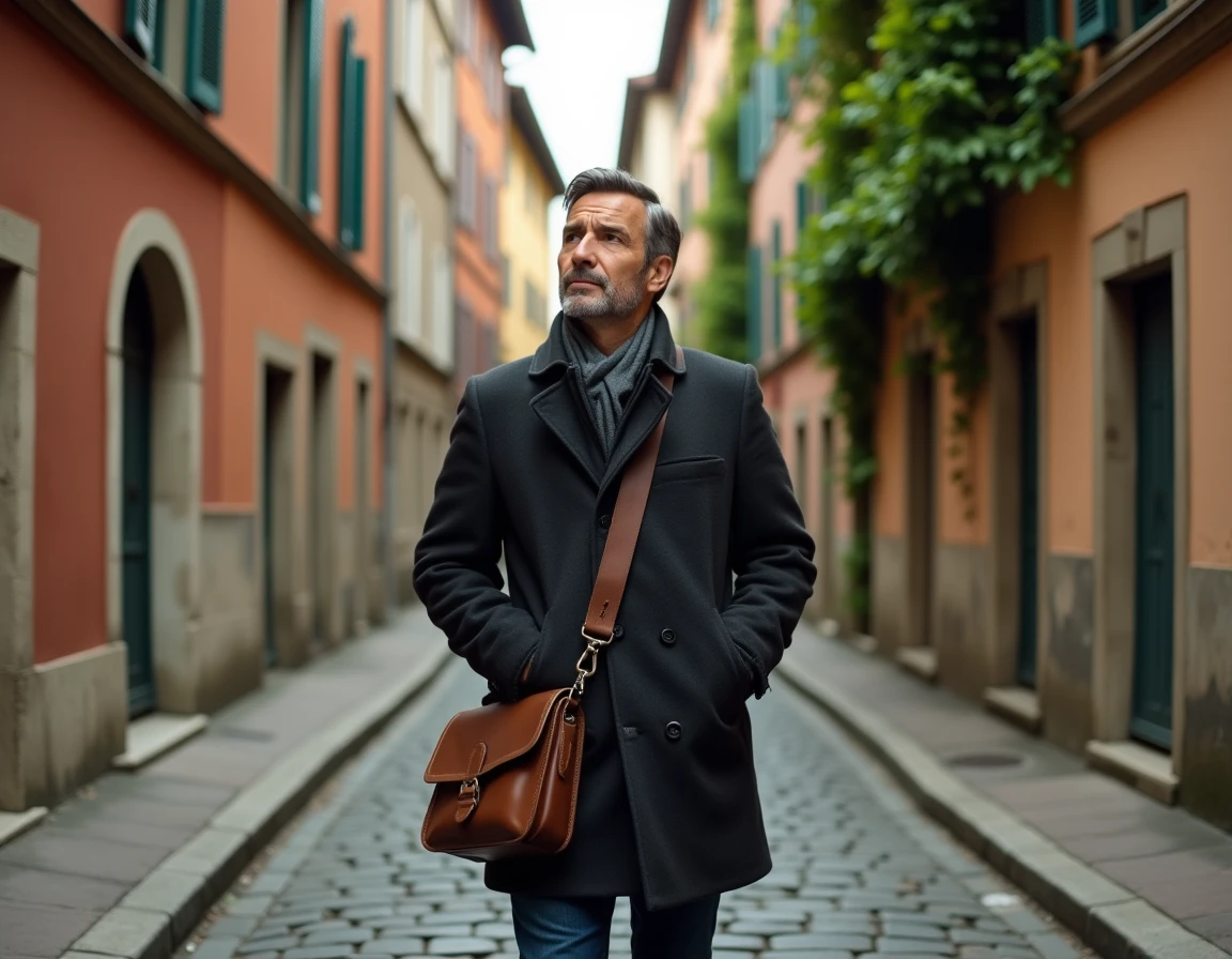Homme visitant le quartier de la Croix-Rousse à Lyon pour évaluer le marché immobilier local